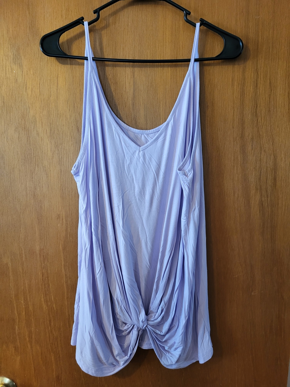 Light Lavender Twist-Front Tank Top